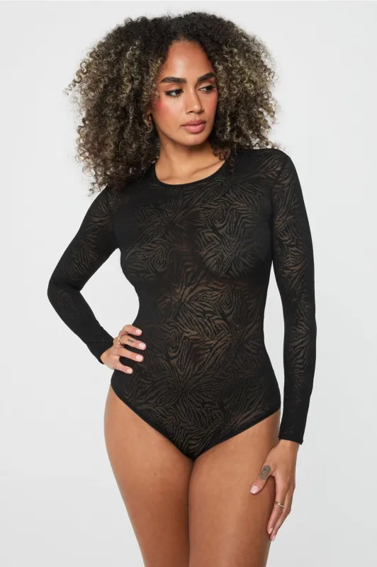 Hot Mesh Long Sleeve Bodysuit sold by Fabletics