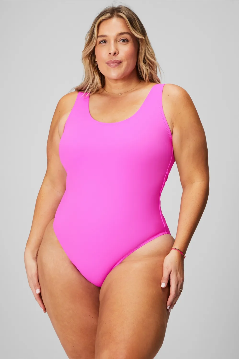 Scoop Tie Back Shaping One-Piece Swimsuit sold by Fabletics