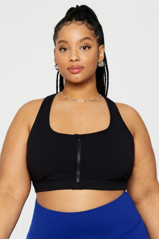 Essential Front Zip Medium Impact Sports Bra sold by Fabletics