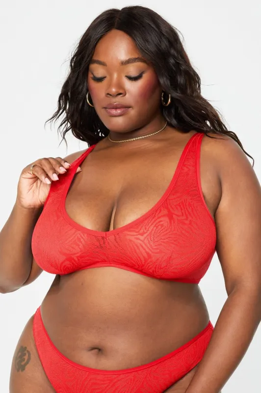 Hot Mesh Plunge Bralette sold by Fabletics