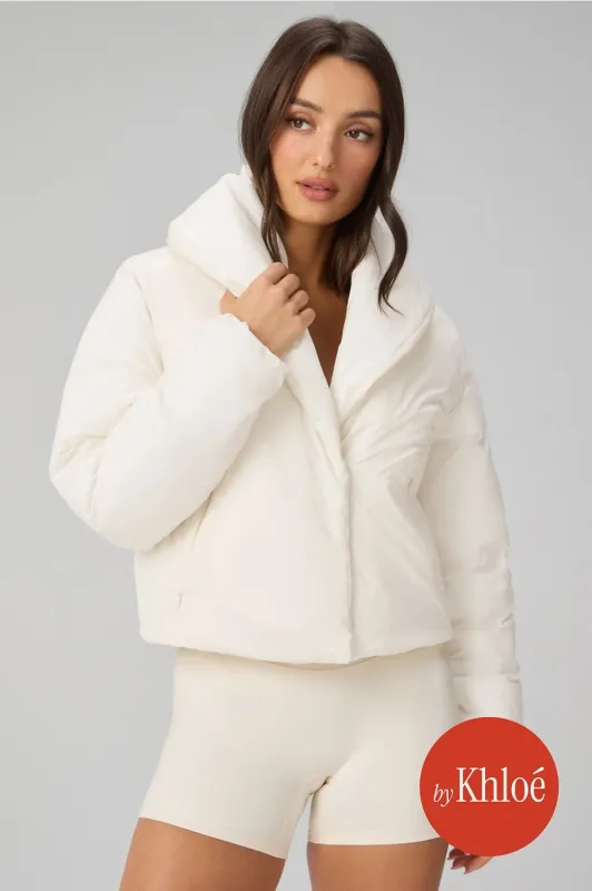 Shawl Collar Puffer Shine Jacket sold by Fabletics