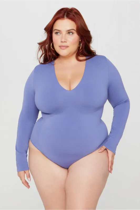 Nearly Naked Shapewear Plunge Long Sleeve Bodysuit sold by Fabletics