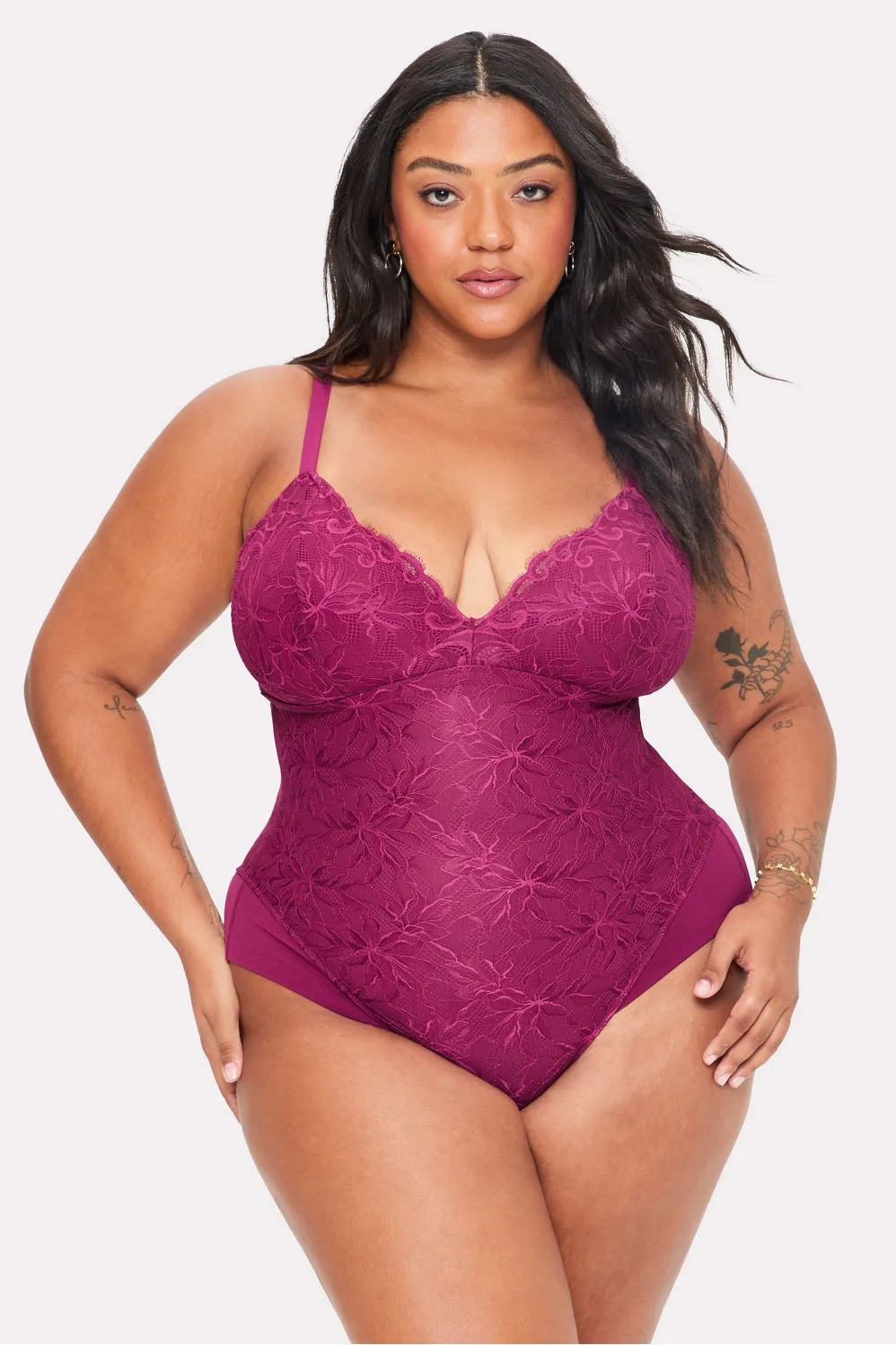 Smoothing Lace Bodysuit sold by Fabletics