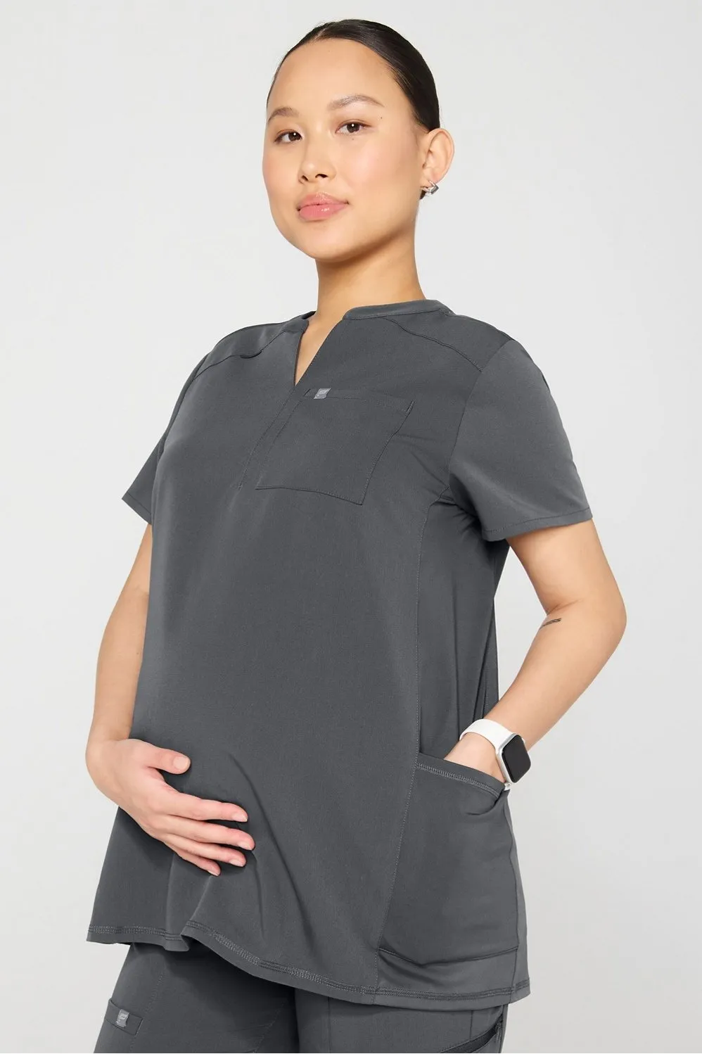 Instinct Maternity 3-Pocket Scrub Top sold by Fabletics