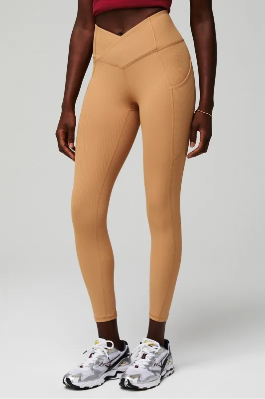 Oasis Rib HW Crossover 7/8 Legging sold by Fabletics