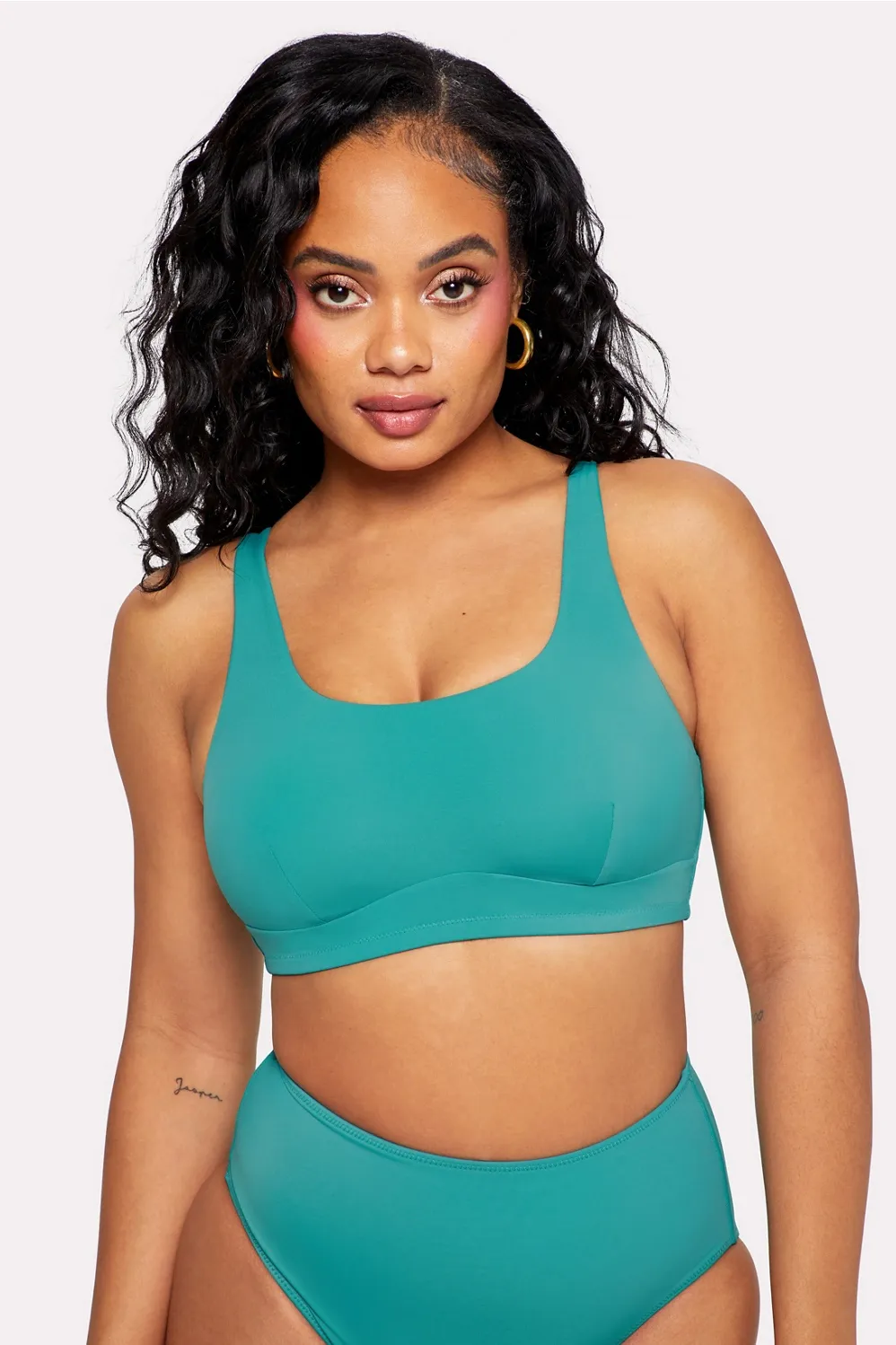 Shaping Swim Square Neck Bikini Top sold by Fabletics