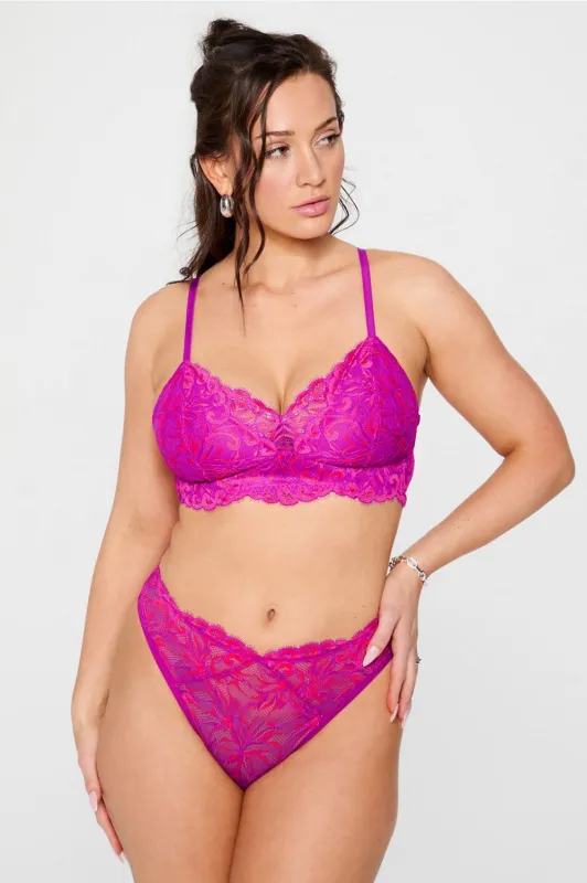 Smoothing Lace Plunge Bralette sold by Fabletics