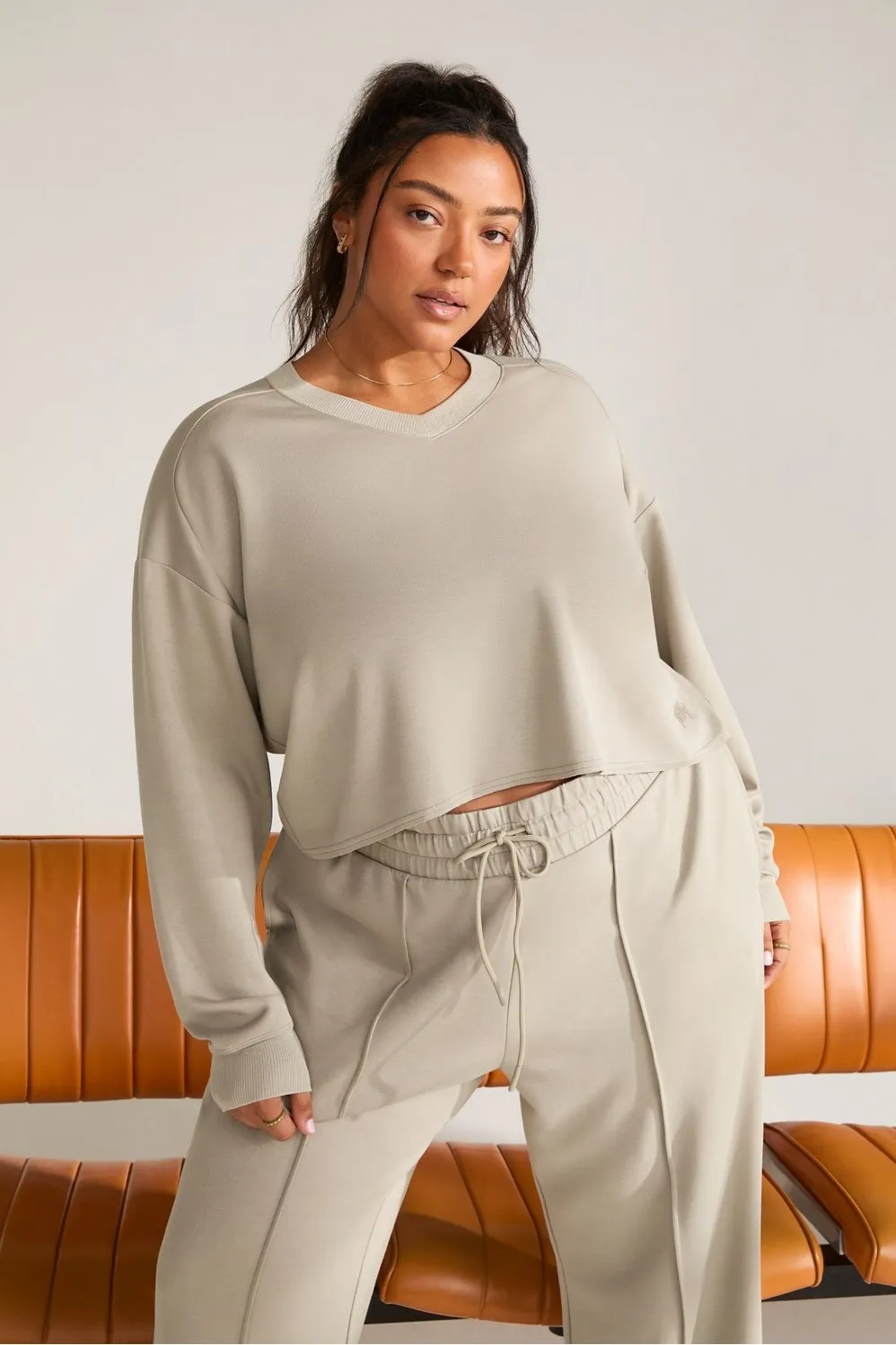 So Sleek Modal Cropped Sweatshirt sold by Fabletics