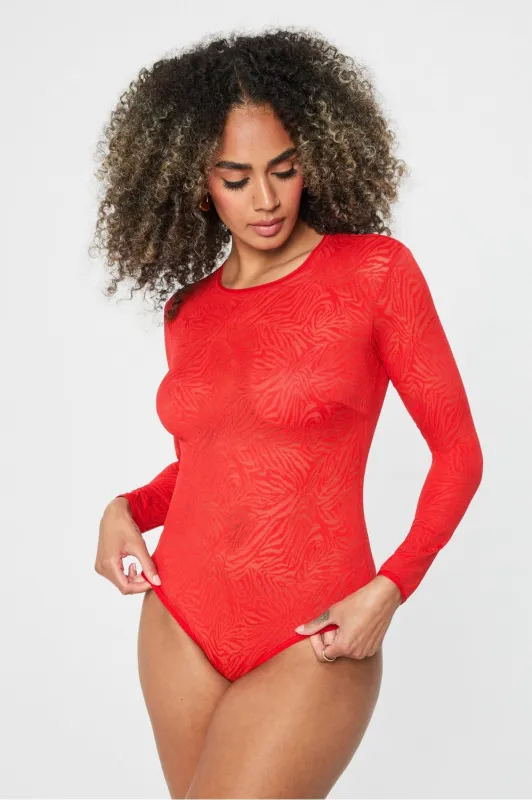 Hot Mesh Long Sleeve Bodysuit sold by Fabletics