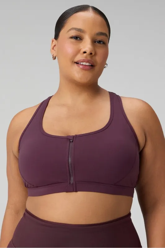 Essential Front Zip Medium Impact Sports Bra sold by Fabletics