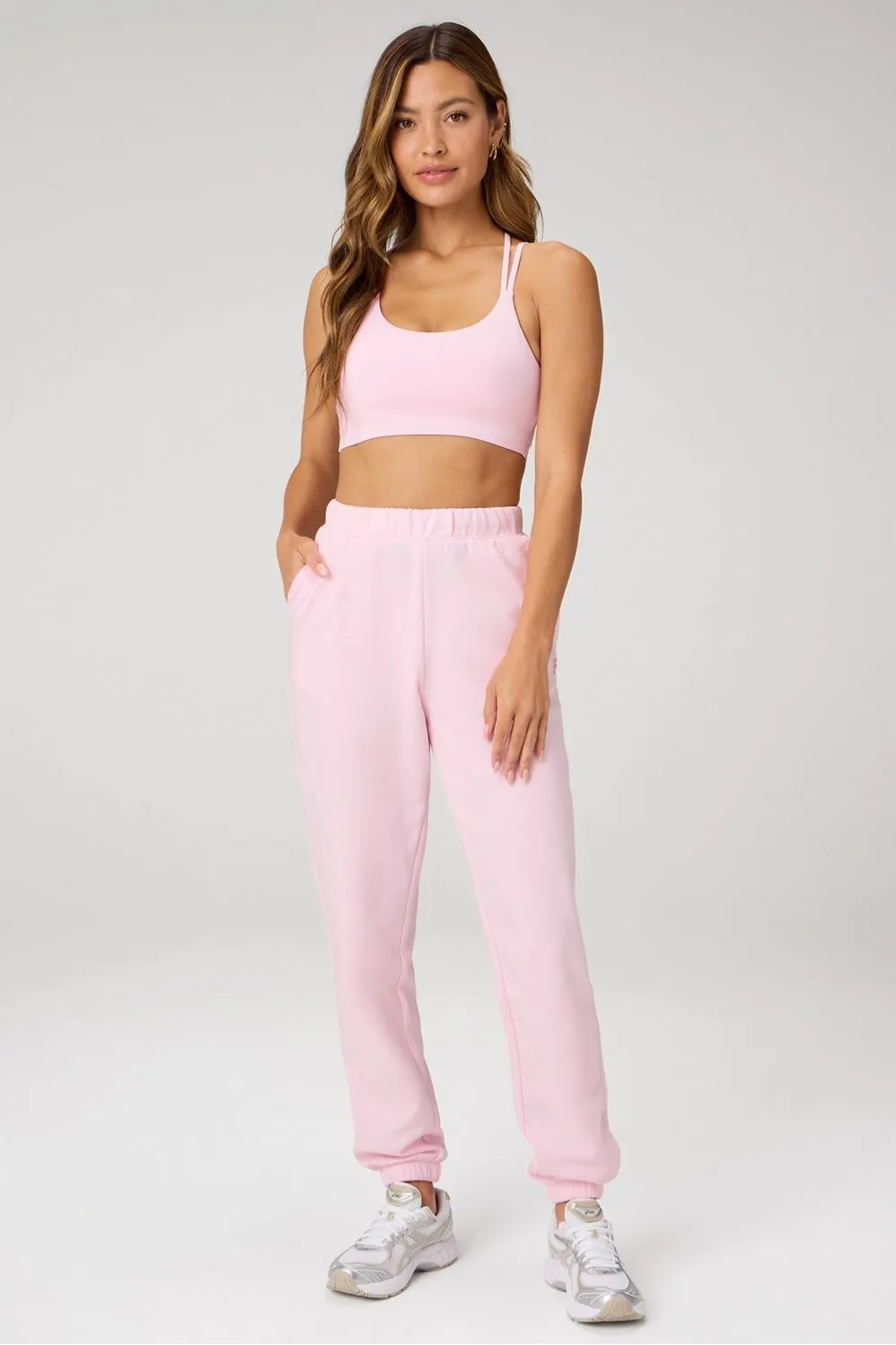 Principal Low Impact Bra & Cozy Fleece Sweatpant 2-Piece Outfit sold by Fabletics