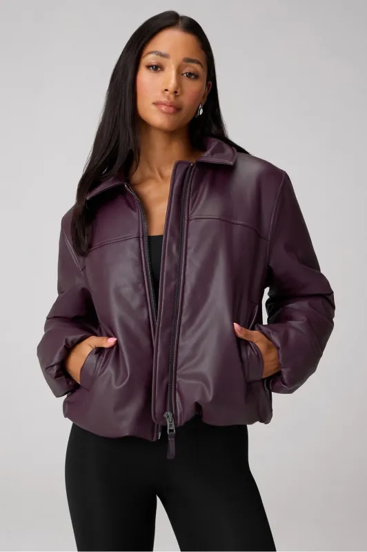 Faux Leather Padded Bomber Jacket sold by Fabletics