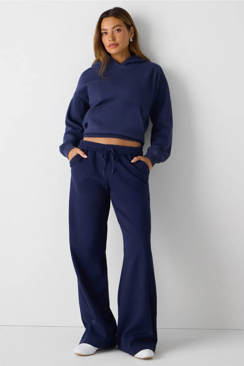 Cozy Fleece Hoodie + Cozy Fleece Wide Leg Sweatpant 2-Piece Outfit sold by Fabletics