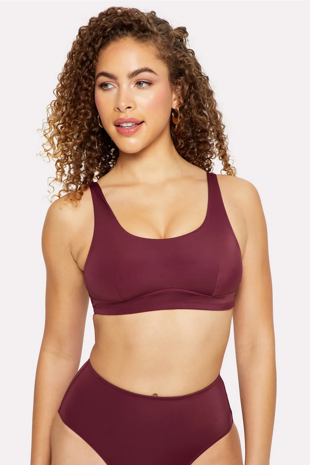 Shaping Swim Square Neck Bikini Top sold by Fabletics