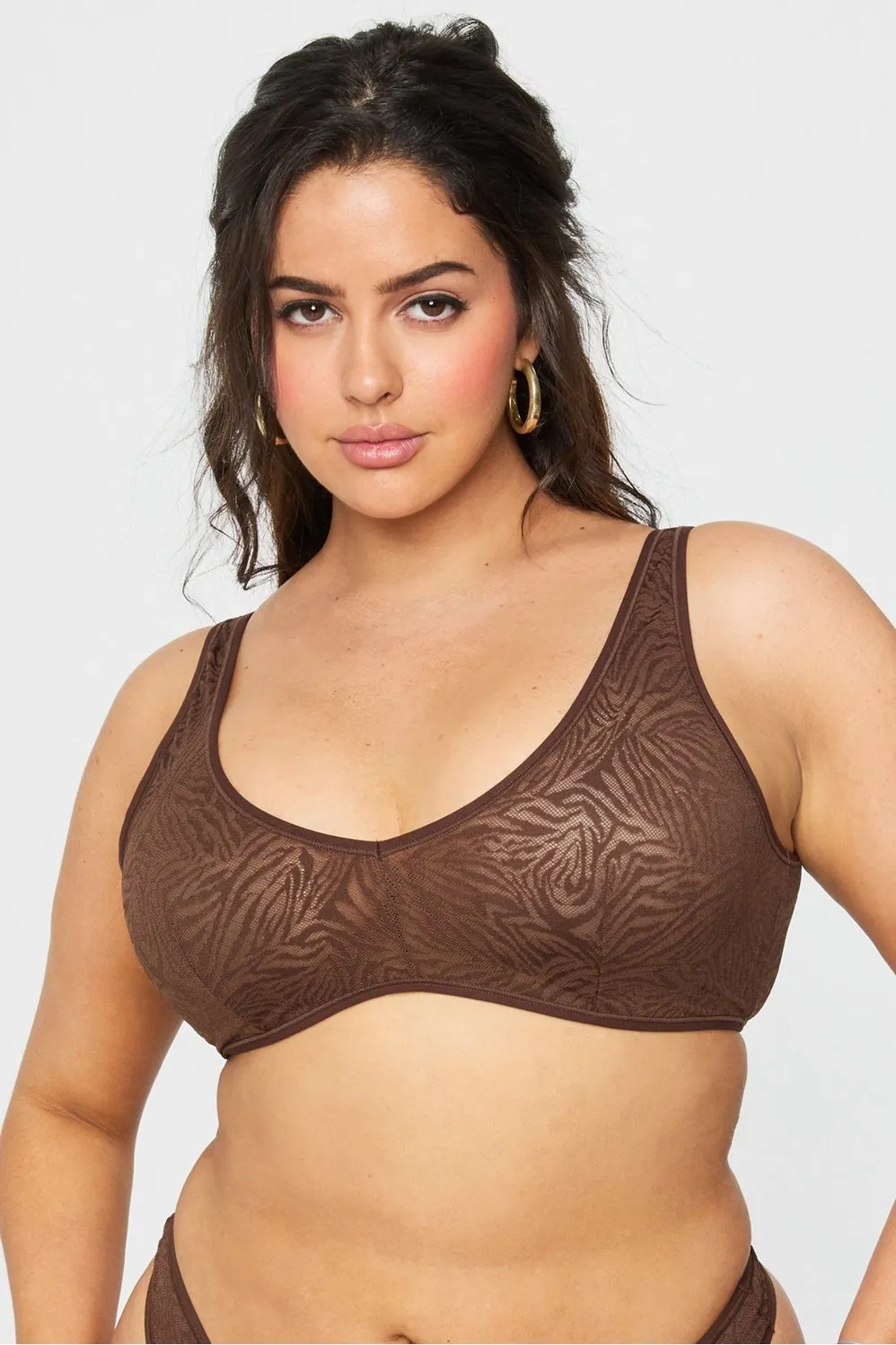 Hot Mesh Plunge Bralette sold by Fabletics