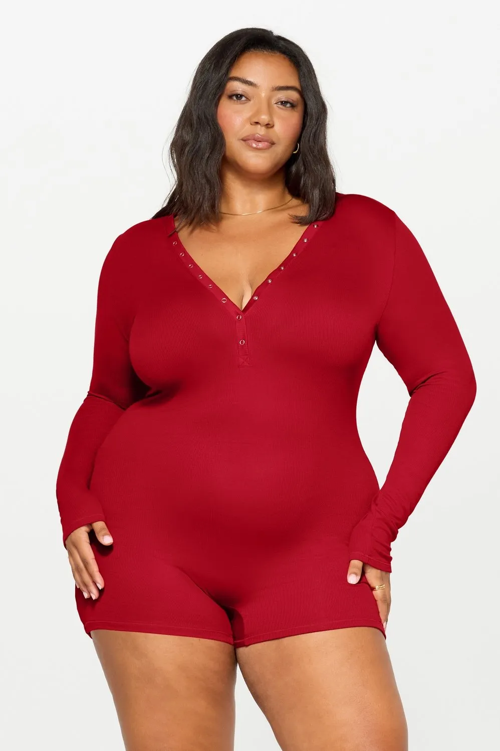 Soft Rib Henley Onesie sold by Fabletics
