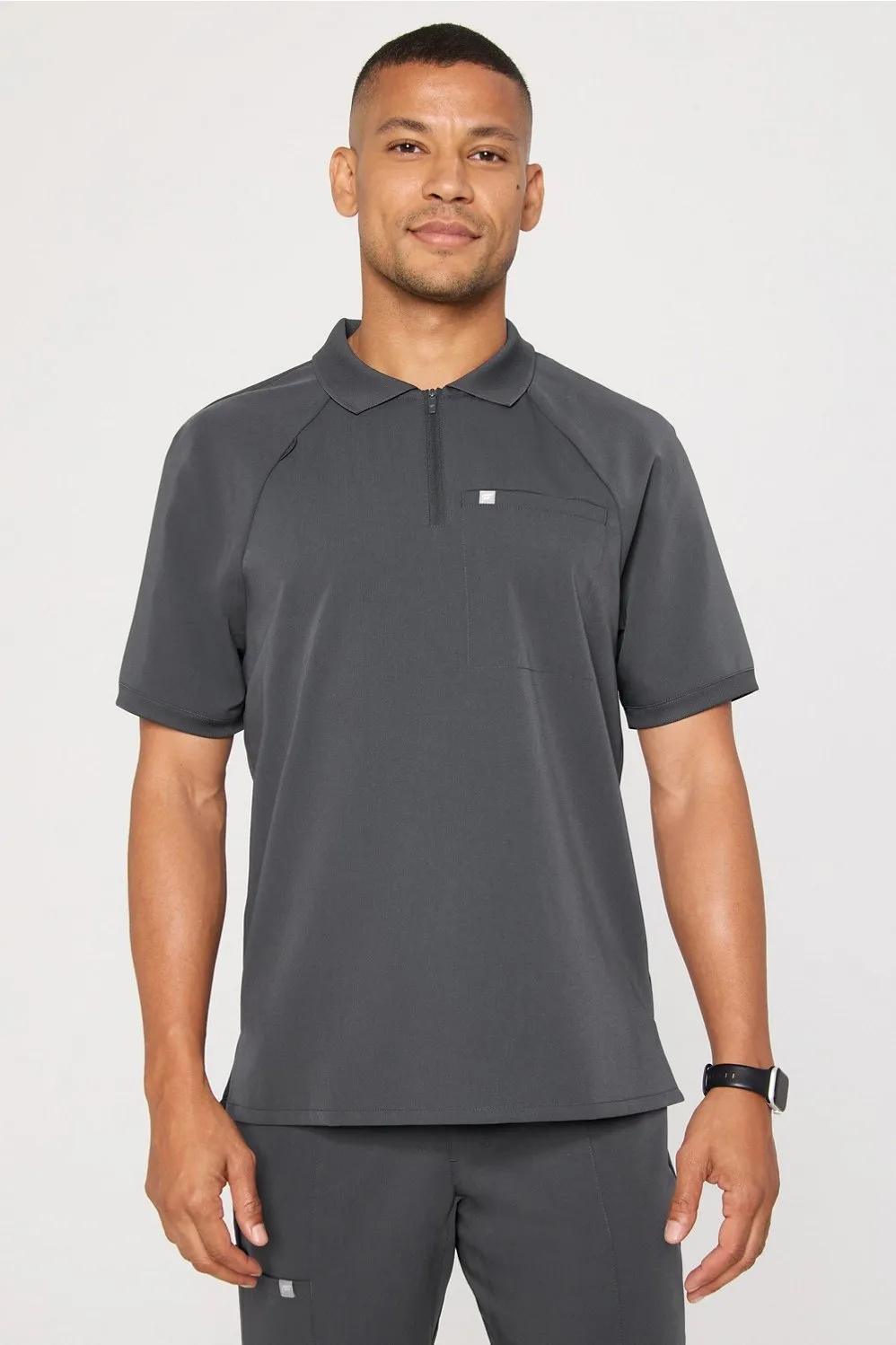 All-Day Scrub Zip Polo sold by Fabletics