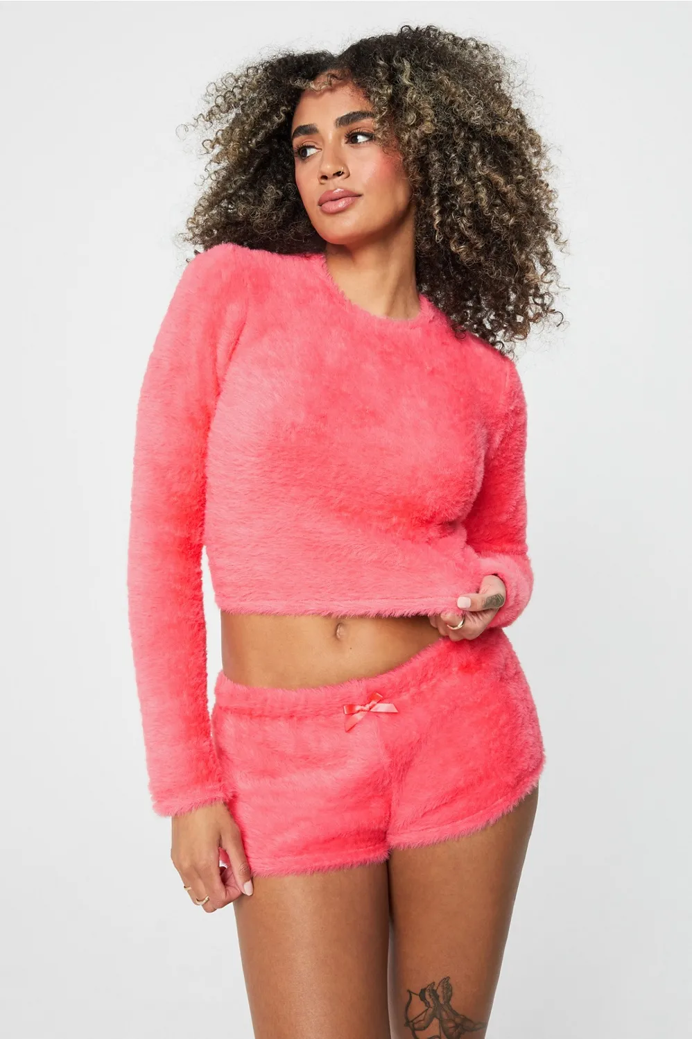 Fuzz Me Long Sleeve Cropped Top sold by Fabletics