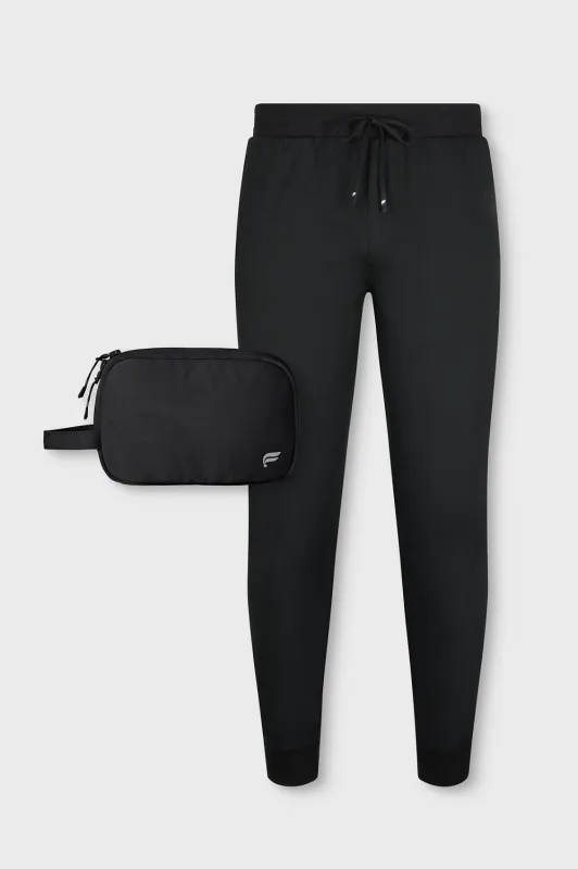 The Cloud Jersey Jogger & Toiletry Bag 2-Piece Bundle sold by Fabletics
