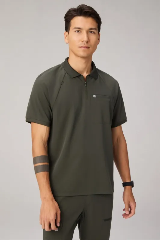 All-Day Scrub Zip Polo sold by Fabletics