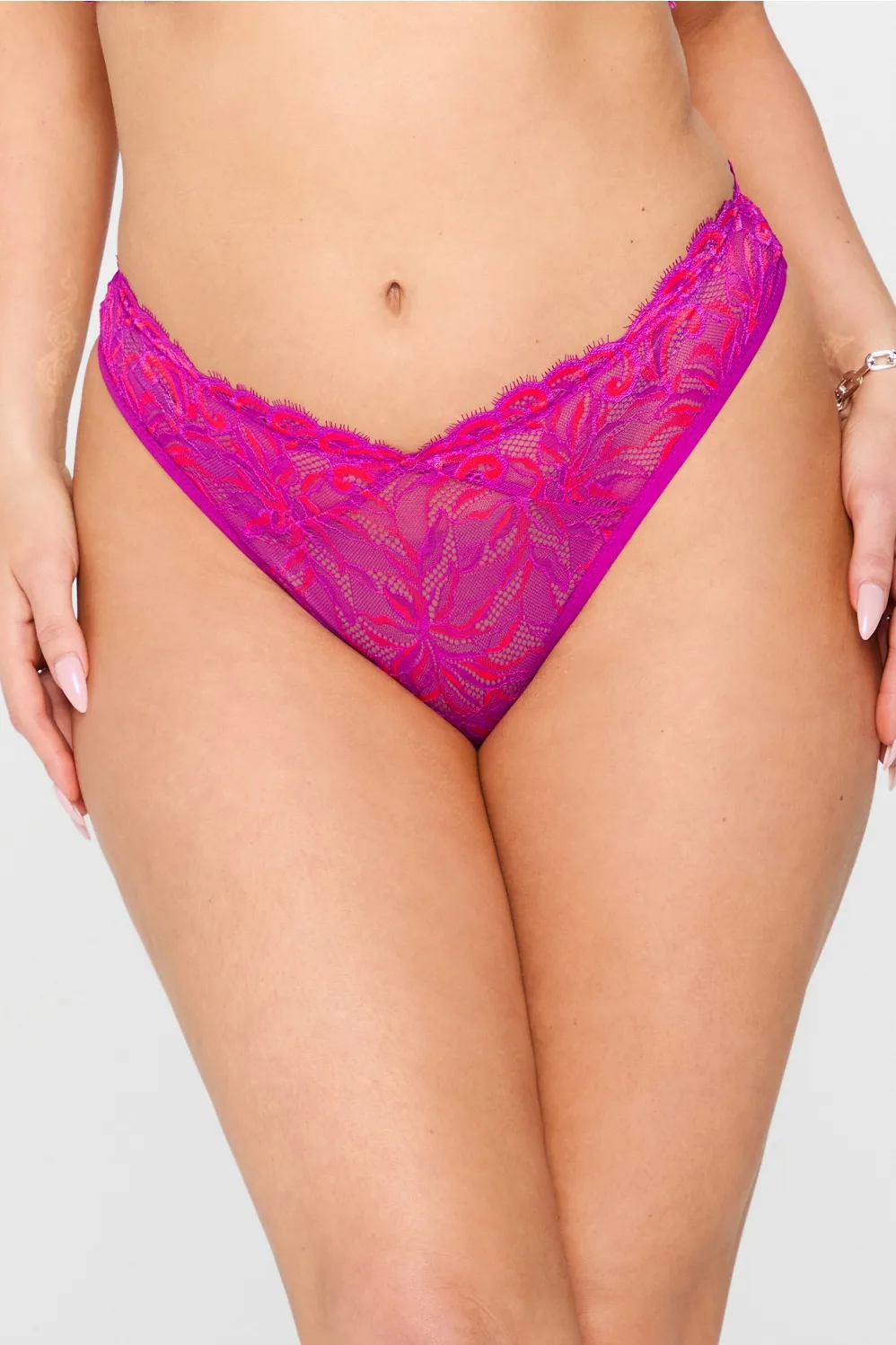 Smoothing Lace Thong sold by Fabletics