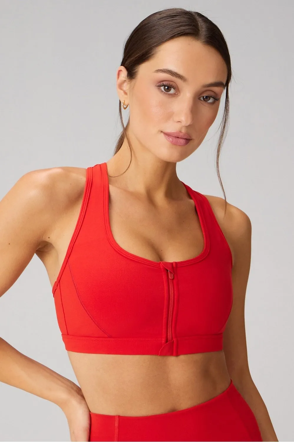 Essential Front Zip Medium Impact Sports Bra sold by Fabletics