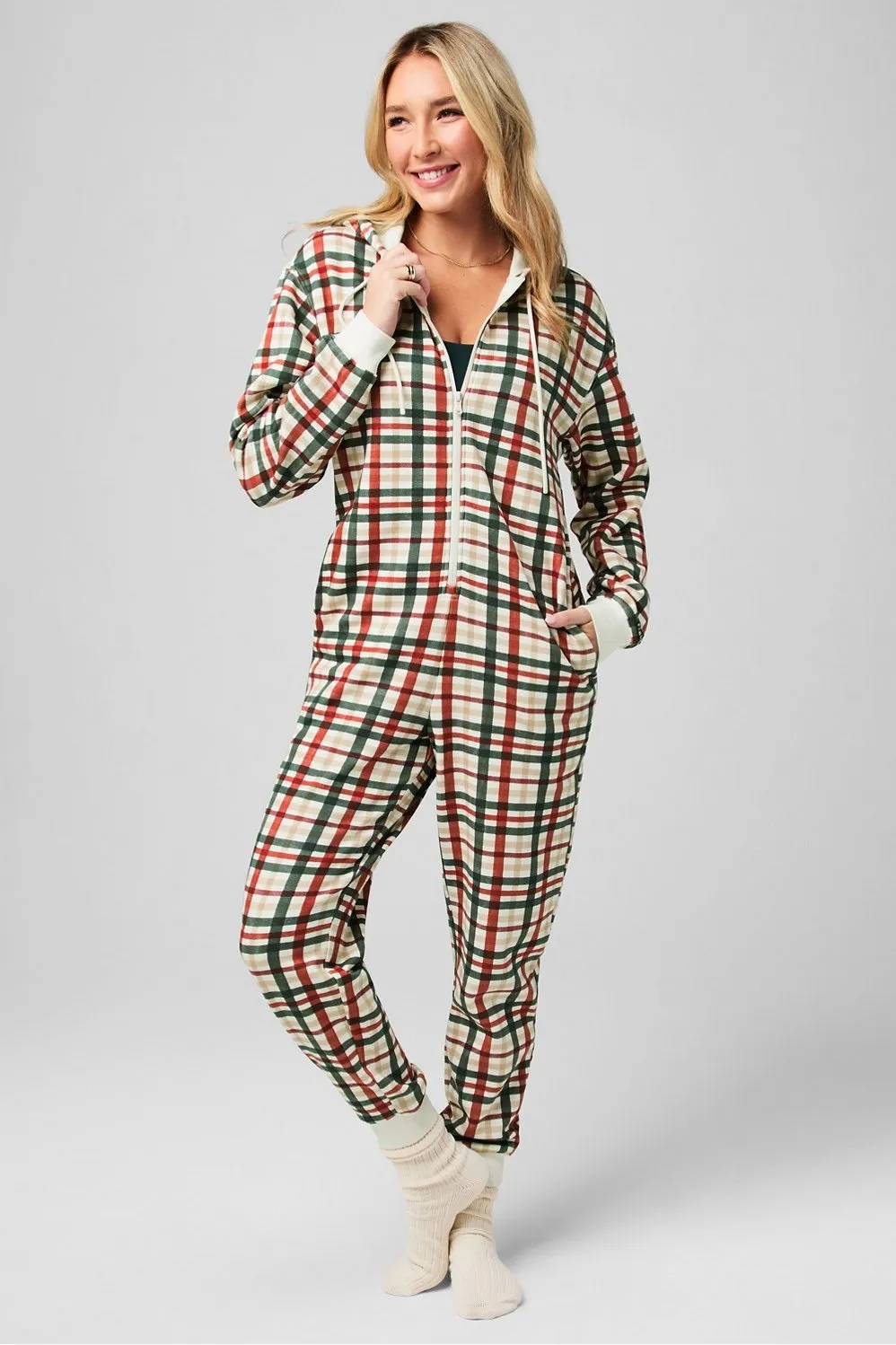 Cozy Fleece Hooded Onesie sold by Fabletics