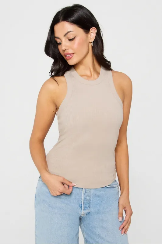 High Neck Rib Built-In Bra Tank sold by Fabletics