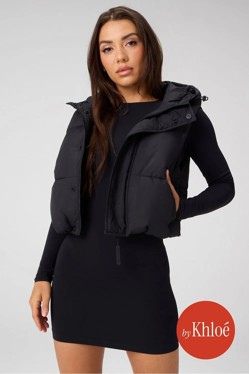 Essential Cropped Hooded Puffer Vest sold by Fabletics