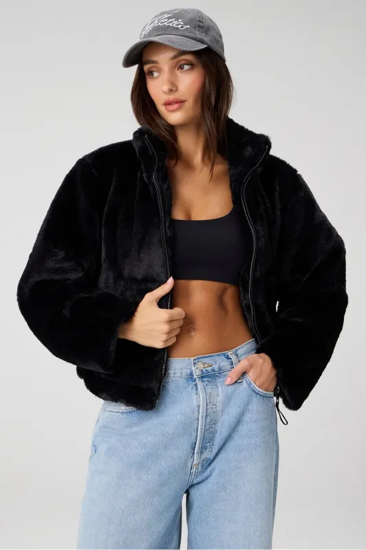 Faux Fur Cropped Full-Zip Jacket sold by Fabletics