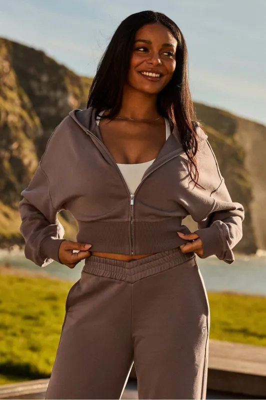 Year Round Terry Cropped Full-Zip Hoodie sold by Fabletics