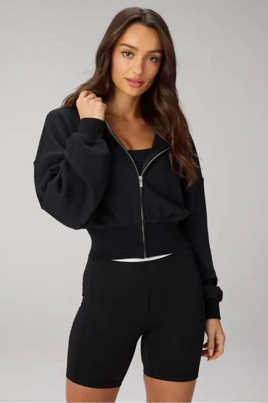 Year Round Terry Cropped Full-Zip Hoodie sold by Fabletics