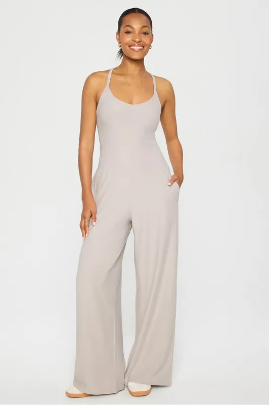Cloud Jersey Wide Leg Onesie sold by Fabletics