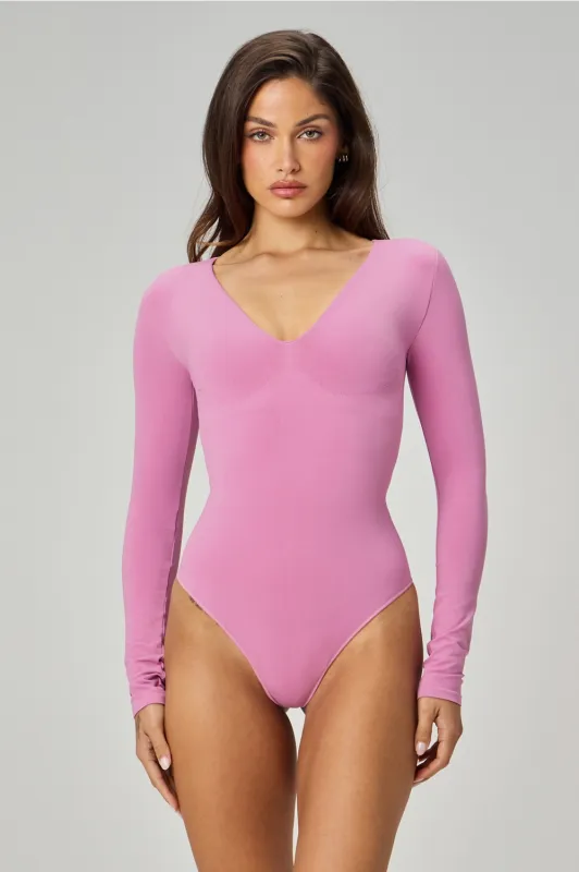 Nearly Naked Shapewear Plunge Long Sleeve Bodysuit sold by Fabletics