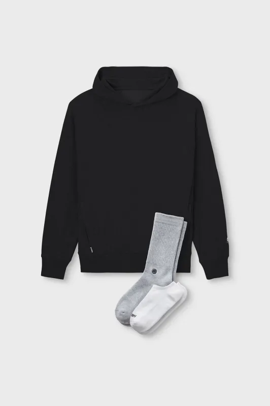 The Year Round Terry Hoodie & Crew Sock & Invisible Sock 3-Piece Bundle sold by Fabletics