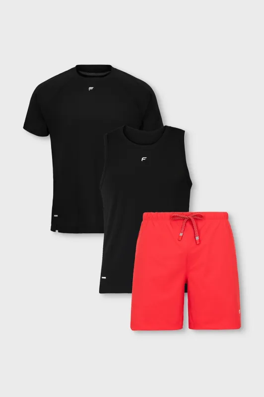 The O2 Tee & O2 Tank & One Short 3-Piece Bundle sold by Fabletics