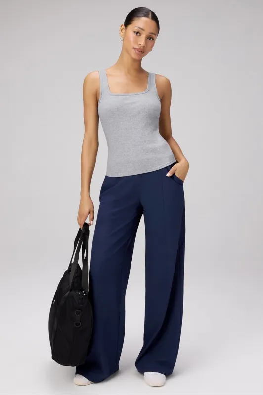 Daily Rib Square Neck Tank + Downtown Wide Leg Pant 2-Piece Outfit sold by Fabletics