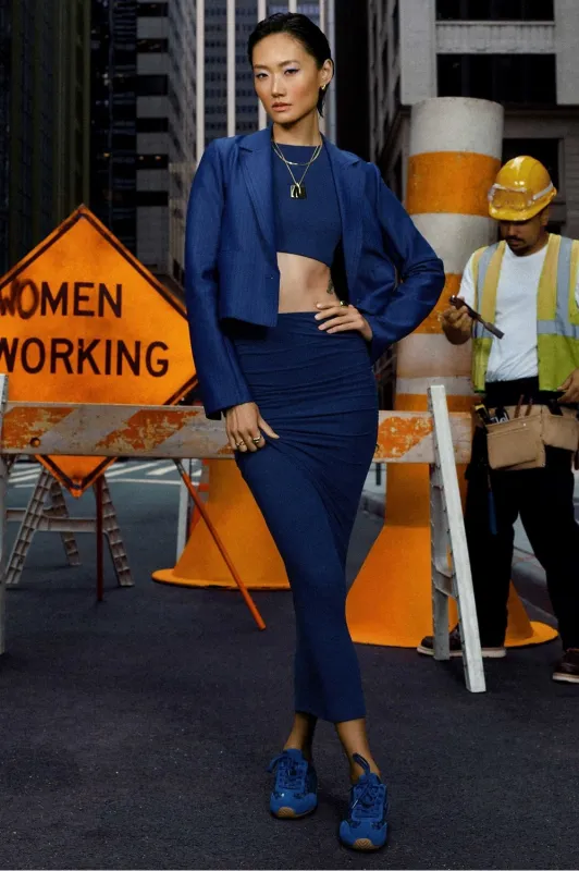 Pinstripe Cropped Blazer sold by Fabletics