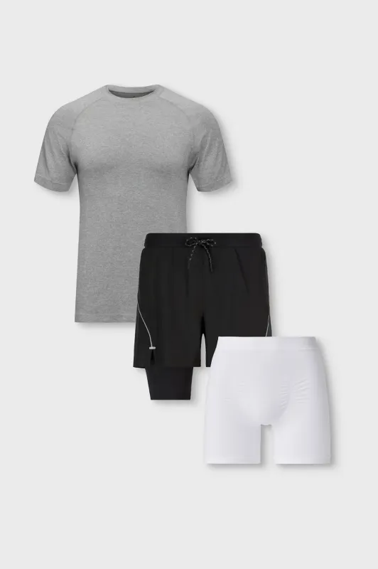 The Training Day Tee & Kadence Short & Boxer Brief 3-Piece Bundle sold by Fabletics