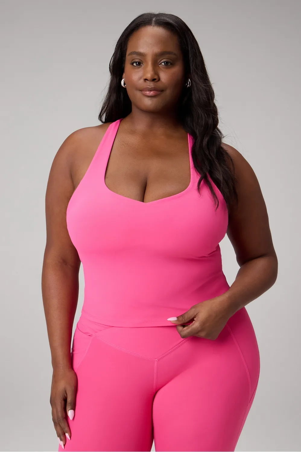 Anywhere PureLuxe Cropped Built-In Bra Tank sold by Fabletics