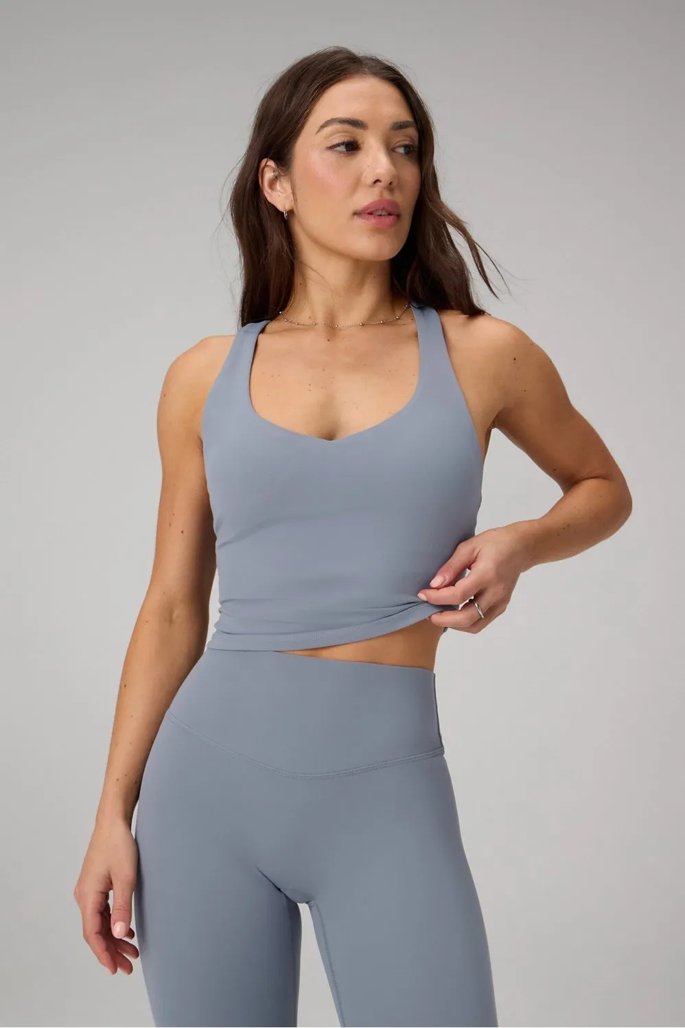 Anywhere PureLuxe Cropped Built-In Bra Tank sold by Fabletics