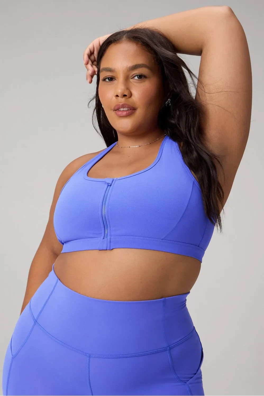 Essential Front Zip Medium Impact Sports Bra sold by Fabletics