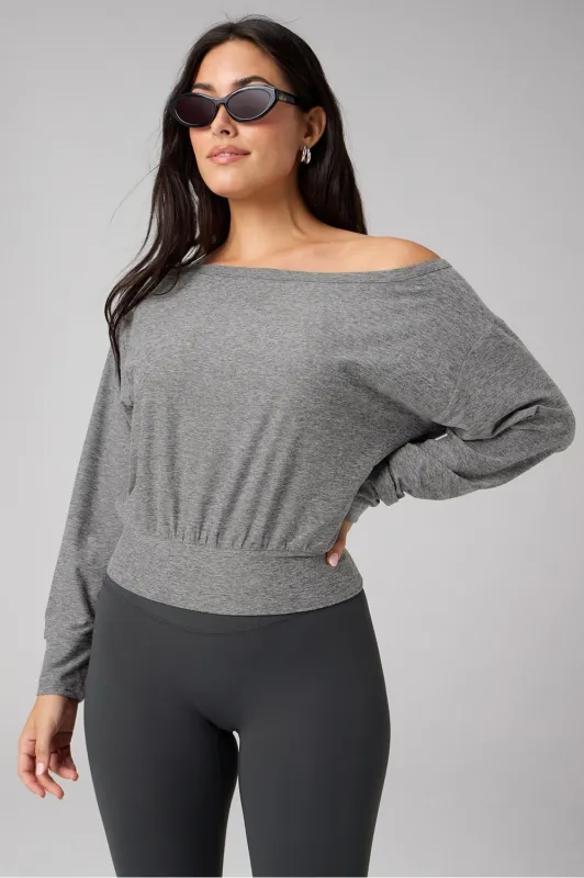 Cloud Jersey Off-Shoulder Sweatshirt made by Fabletics