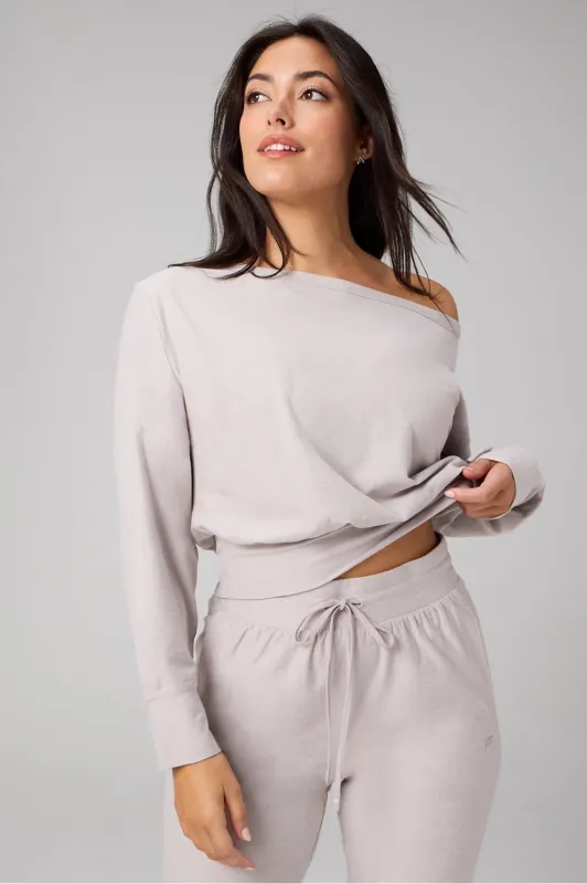 Cloud Jersey Off-Shoulder Sweatshirt made by Fabletics