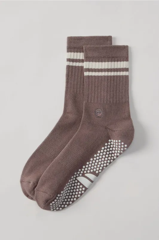 The Powerhouse Quarter Crew Grip Sock made by Fabletics