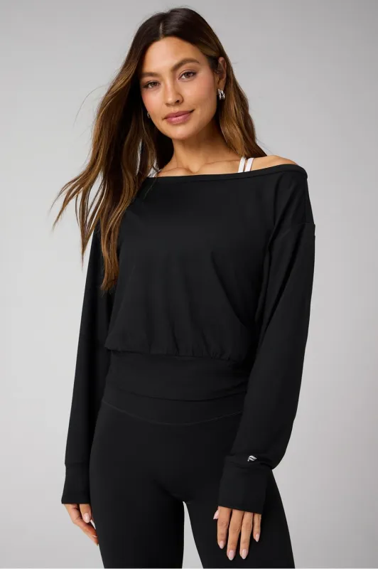 Cloud Jersey Off-Shoulder Sweatshirt sold by Fabletics