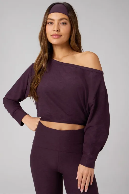 Cloud Jersey Off-Shoulder Sweatshirt sold by Fabletics