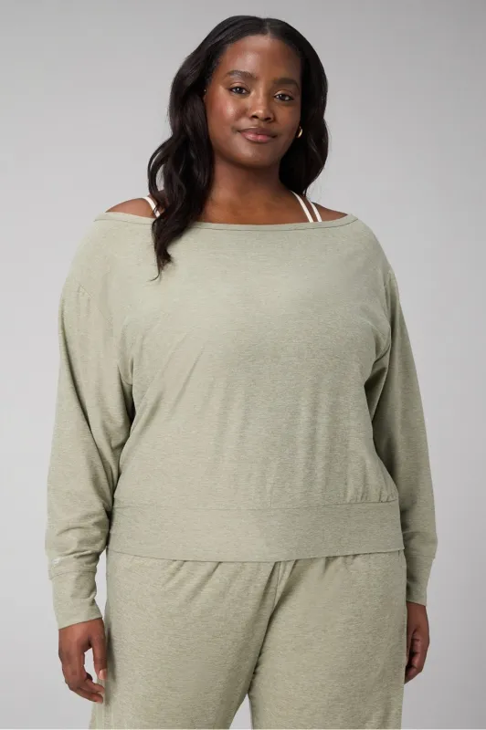 Cloud Jersey Off-Shoulder Sweatshirt sold by Fabletics