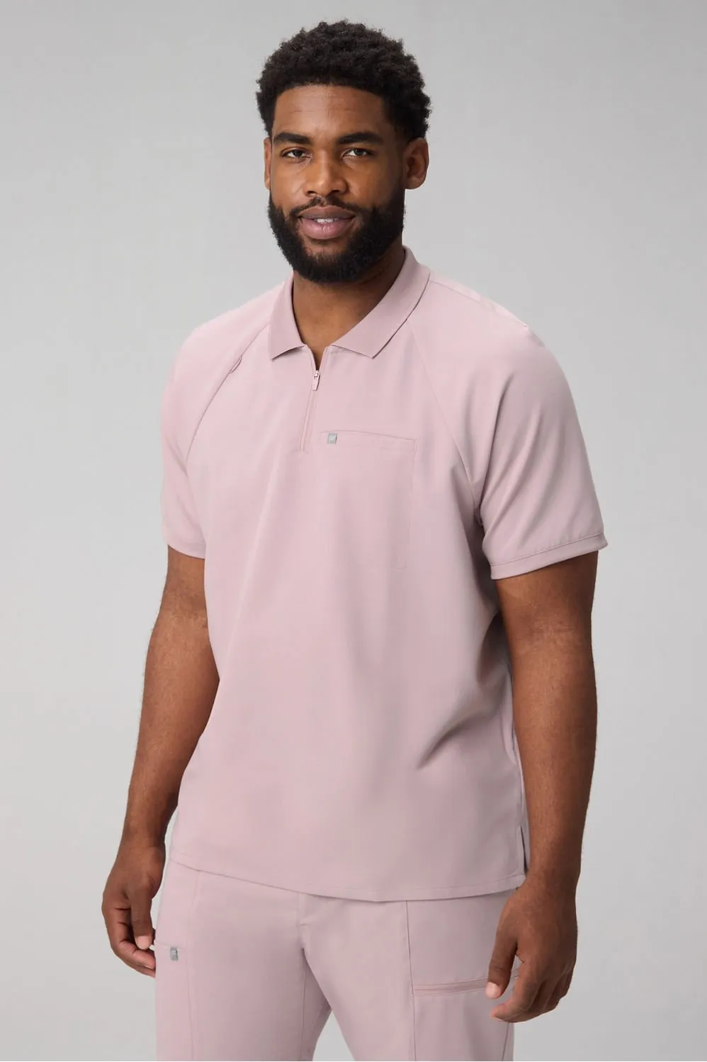 All-Day Scrub Zip Polo sold by Fabletics