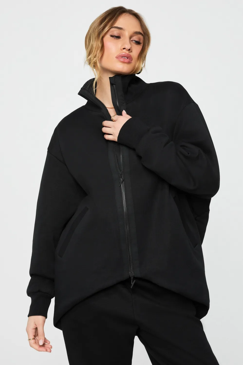 Oversized Fleece Cocoon Jacket sold by Fabletics